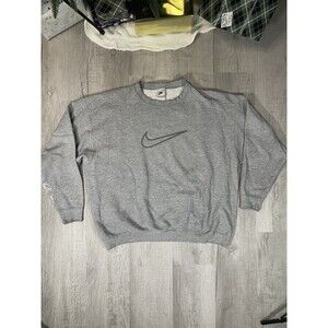 Vintage Nike Middle Swoosh Gray Sweatshirt 1990s … - image 1